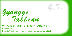 gyongyi tallian business card